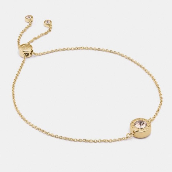 Coach Open Circle Gold Slider Bracelet. - Picture 1 of 5